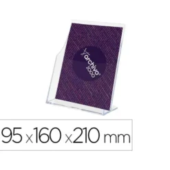 EXPOSITOR ARCHIVO 2000 PREMIUM PORTAFOLLETOS DIN A5 VERTICAL CRISTAL TRANSPARENTE 95X160X210MM