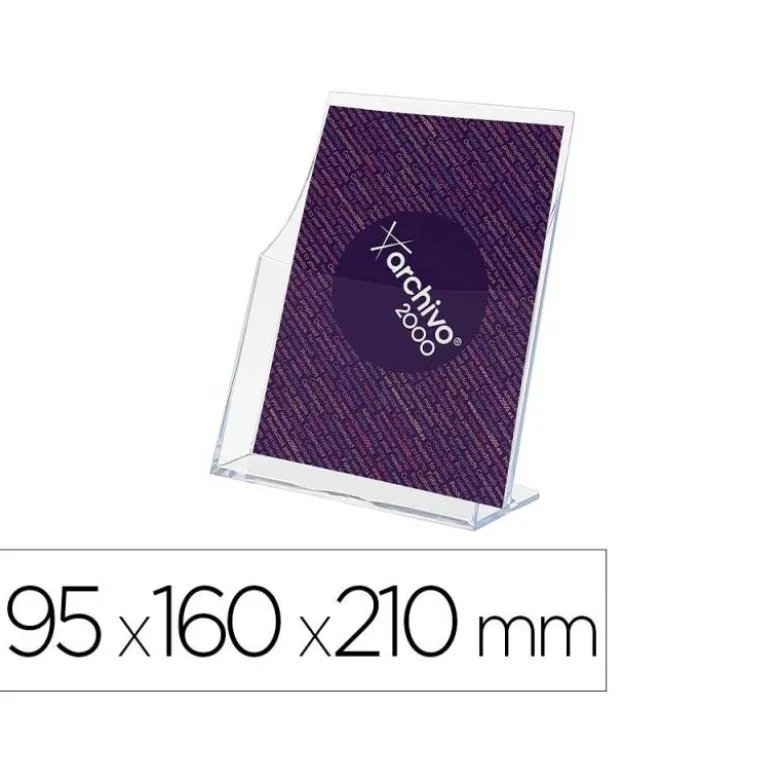 EXPOSITOR ARCHIVO 2000 PREMIUM PORTAFOLLETOS DIN A5 VERTICAL CRISTAL TRANSPARENTE 95X160X210MM