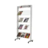 Expositor fast-paperflow de suelo metalico baldas transparentes con 4 estantes