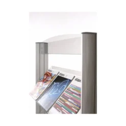 Expositor fast-paperflow de suelo metalico baldas transparentes con 4 estantes