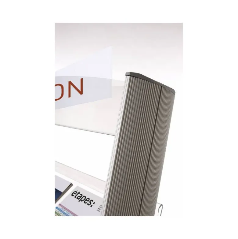 Expositor fast-paperflow de suelo metalico baldas transparentes con 4 estantes