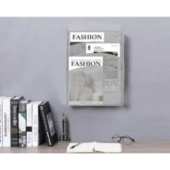 Expositor mural Q-Connect de pared. 5 bandejas Din A4 plateado 9,3x31,5x44 cm