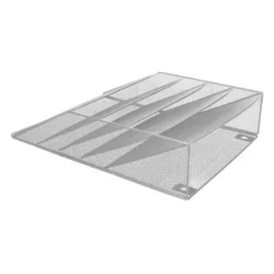 Expositor mural Q-Connect de pared. 5 bandejas Din A4 plateado 9,3x31,5x44 cm
