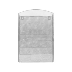 Expositor mural Q-Connect de pared. 5 bandejas Din A4 plateado 9,3x31,5x44 cm