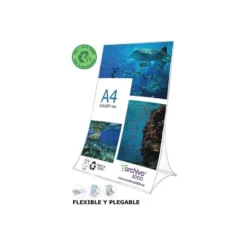 EXPOSITOR SOBREMESA ARCHIVO 2000 PLEGABLE PET 100% RECICLABLE DIN A4 VERTICAL TRANSPARENTE 105X210X300 MM