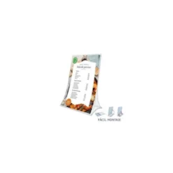 EXPOSITOR SOBREMESA ARCHIVO 2000 PLEGABLE PET 100% RECICLABLE DIN A5 VERTICAL TRANSPARENTE 90X150X210 MM