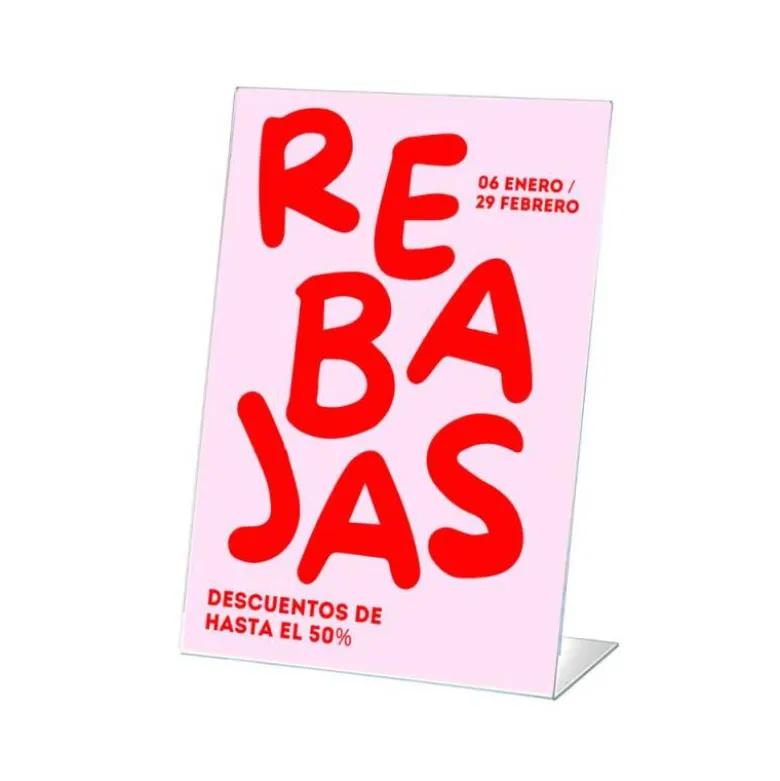 EXPOSITOR SOBREMESA ARCHIVO 2000 PETG FLEXIBLE EN FORMA DE L DIN A6 VERTICAL 45X105X150 MM