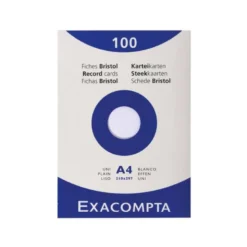 Fichas Cartulina DIN A4 Ficheros Exacompta Blanca 205 gr