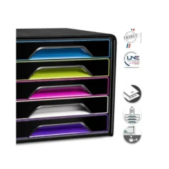 Fichero cajones CEP para 5 cajones color Multicolor/Negro