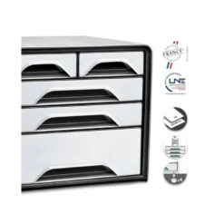 Fichero cajones CEP para 5 cajones mixtos color Blanco/Negro