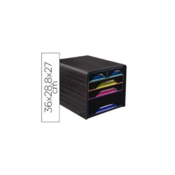 Fichero cajones CEP para 5 cajones color Negro/Multicolor