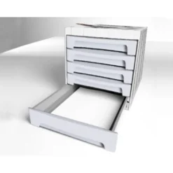 Fichero cajones de sobremesa q-connect 305x370x215 mm bandeja organizadora superior 5 cajones gris opaco