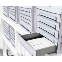 Fichero cajones de sobremesa q-connect 305x370x215 mm bandeja organizadora superior 5 cajones gris opaco