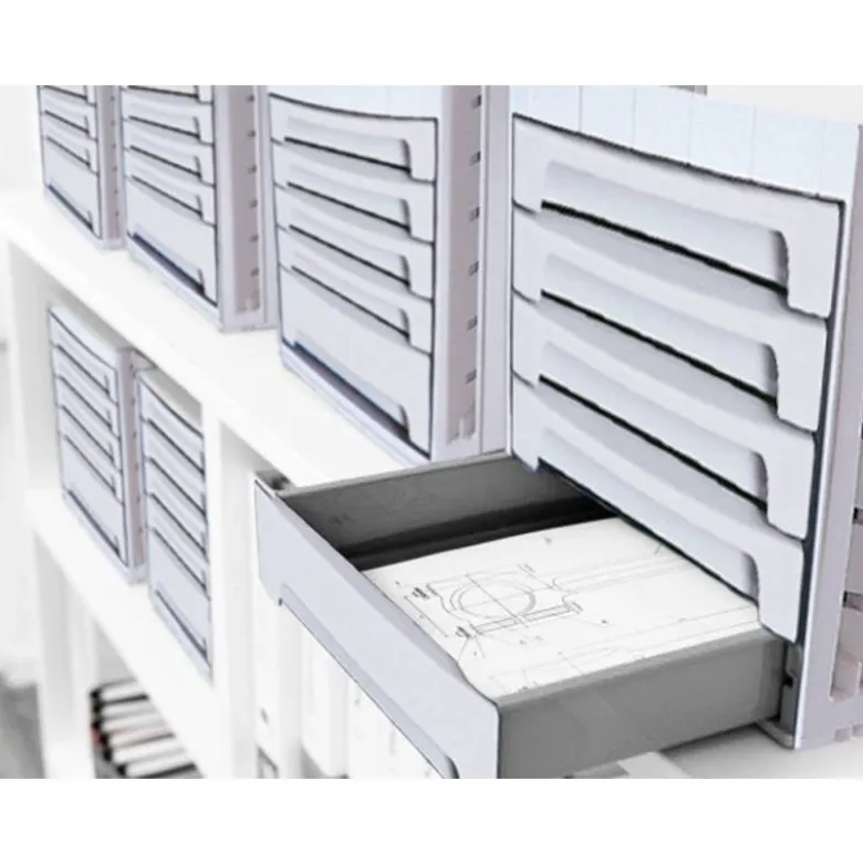 Fichero cajones de sobremesa q-connect 305x370x215 mm bandeja organizadora superior 5 cajones gris opaco