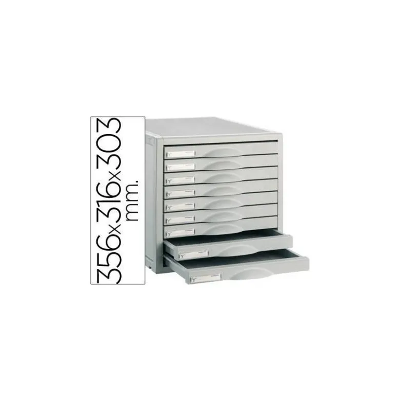 Fichero cajones de sobremesa 8409c 356x316x303 mm 9 cajones color gris