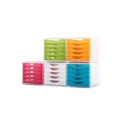 FICHERO CAJONES DE SOBREMESA ARCHIVO 2000 APILABLE 5 CAJONES FUCSIA TRANSLUCIDO 260X270X340 MM