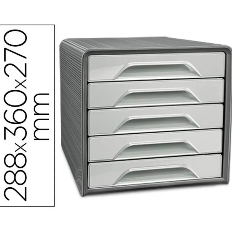 FICHERO CAJONES DE SOBREMESA CEP SMOOVE 5 CAJONES COLOR GRIS 288X360X270 MM