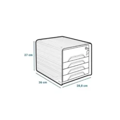 FICHERO CAJONES DE SOBREMESA CEP SMOOVE SECURE CON CERRADURA 4 CAJONES COLOR BLANCO/NEGRO 288X360X270 MM