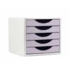 FICHERO CAJONES DE SOBREMESA Q-CONNECT 5 CAJONES COLOR LAVANDA PASTEL 270X340X260 MM