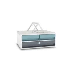 FICHERO CAJONES DE SOBREMESA CEP MOOV UP RECICLADO 80% CON CERRADURA 3 CAJONES COLOR AZUL/GRIS 275X369X146 MM