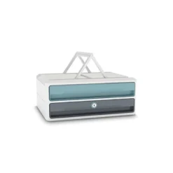 FICHERO CAJONES DE SOBREMESA CEP MOOV UP RECICLADO 80% CON CERRADURA 2 CAJONES COLOR AZUL/GRIS 275X369X146 MM