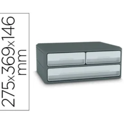 FICHERO CAJONES DE SOBREMESA CEP MOOV UP RECICLADO 80% 3 CAJONES COLOR GRIS 275X369X146 MM