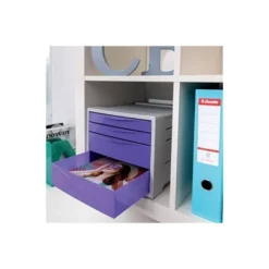 FICHERO CAJONES DE SOBREMESA ESSELTE COLOUR BREEZE PLASTICO 4 CAJONES COLOR LAVANDA