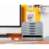 FICHERO CAJONES DE SOBREMESA Q-CONNECT BANDEJA ORGANIZADORA SUPERIOR 6 CAJONES COLOR GRIS OPACO