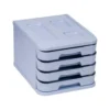 FICHERO CAJONES DE SOBREMESA FAIBO PLASTICO 100% RECICLABLE 4 CAJONES AZUL PASTEL 28,5X37,5X23 CM