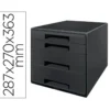 FICHERO CAJONES DE SOBREMESA LEITZ RECYCLE 4 CAJONES COLOR NEGRO 287X270X363 MM