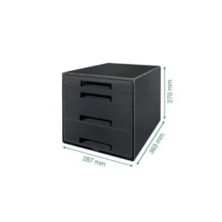 FICHERO CAJONES DE SOBREMESA LEITZ RECYCLE 4 CAJONES COLOR NEGRO 287X270X363 MM