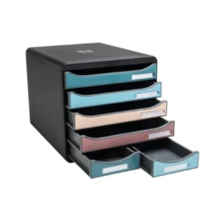 FICHERO CAJONES DE SOBREMESA EXACOMPTA SKANDI DIN A4+ POLIPROPILENO RECICLADO 6 CAJONES COLORES SURTIDOS