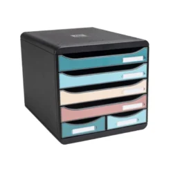 FICHERO CAJONES DE SOBREMESA EXACOMPTA SKANDI DIN A4+ POLIPROPILENO RECICLADO 6 CAJONES COLORES SURTIDOS