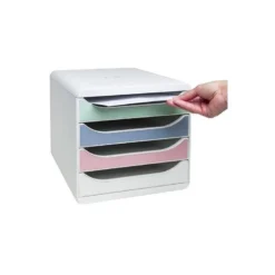 FICHERO CAJONES DE SOBREMESA EXACOMPTA AUTENTIK DIN A4+ PLASTICO RECICLADO 4 CAJONES COLORES SURTIDOS