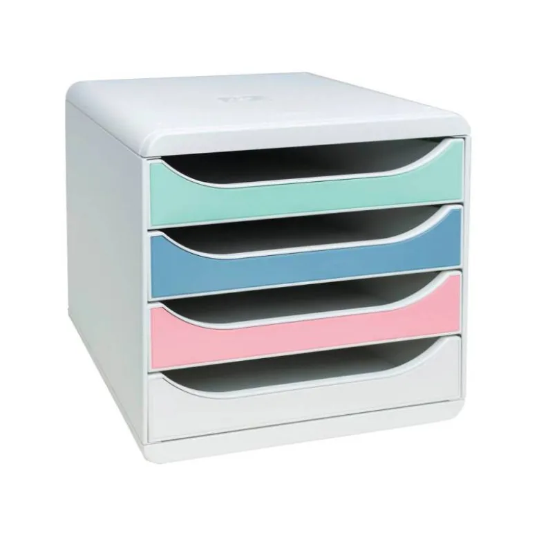 FICHERO CAJONES DE SOBREMESA EXACOMPTA AUTENTIK DIN A4+ PLASTICO RECICLADO 4 CAJONES COLORES SURTIDOS