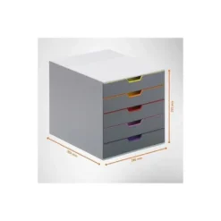 Fichero cajones Durable plastico aplilables 5 cajones color gris