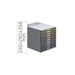 Fichero cajones Durable plastico aplilables 10 cajones color gris