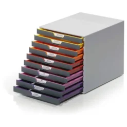 Fichero cajones Durable plastico aplilables 10 cajones color gris