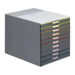 Fichero cajones Durable plastico aplilables 10 cajones color gris