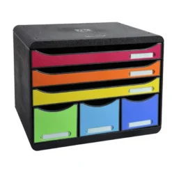 Fichero cajones sobremesa Exacompta Iderama Arlequin 6 cajones multicolores 270x355x271 mm.