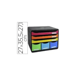 Fichero cajones sobremesa Exacompta Iderama Arlequin 6 cajones multicolores 270x355x271 mm.
