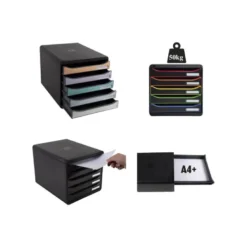 FICHERO CAJONES SOBREMESA EXACOMPTA BIG-BOX PLUS CLASSIC IDERAMA ARLEQUIN 5 CAJONES MULTICOLORES