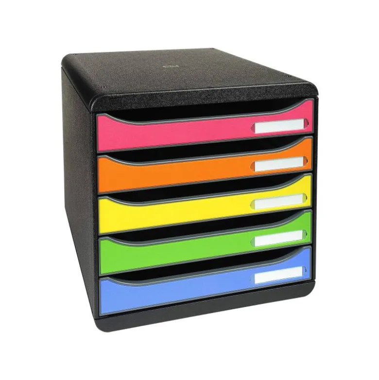 FICHERO CAJONES SOBREMESA EXACOMPTA BIG-BOX PLUS CLASSIC IDERAMA ARLEQUIN 5 CAJONES MULTICOLORES