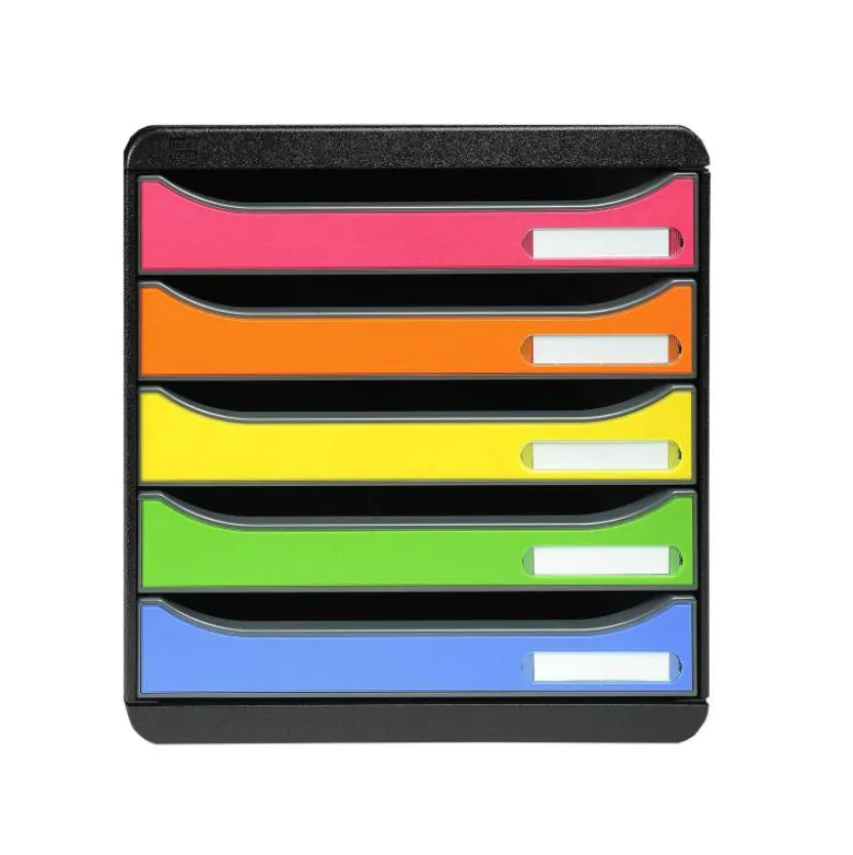 FICHERO CAJONES SOBREMESA EXACOMPTA BIG-BOX PLUS CLASSIC IDERAMA ARLEQUIN 5 CAJONES MULTICOLORES