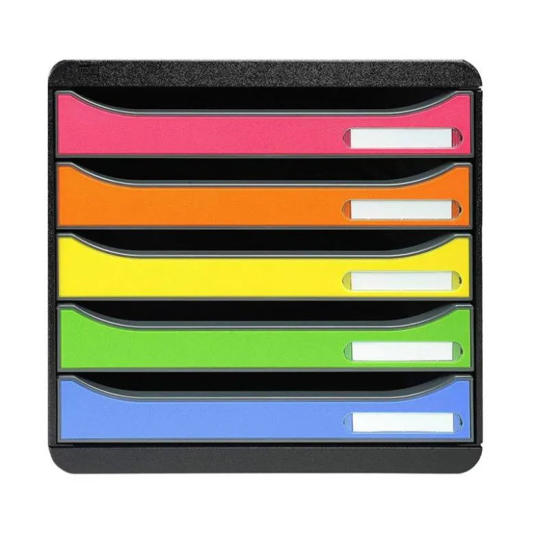 FICHERO CAJONES SOBREMESA EXACOMPTA BIG-BOX PLUS CLASSIC IDERAMA ARLEQUIN 5 CAJONES MULTICOLORES