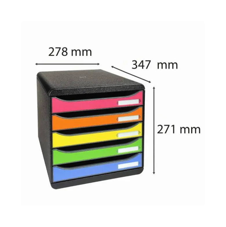 FICHERO CAJONES SOBREMESA EXACOMPTA BIG-BOX PLUS CLASSIC IDERAMA ARLEQUIN 5 CAJONES MULTICOLORES