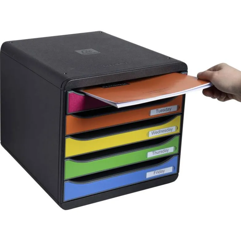 FICHERO CAJONES SOBREMESA EXACOMPTA BIG-BOX PLUS CLASSIC IDERAMA ARLEQUIN 5 CAJONES MULTICOLORES