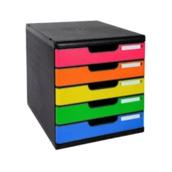 Fichero cajones sobremesa Exacompta Iderama Arlequin 5 cajones multicolores 350x288x320 mm.