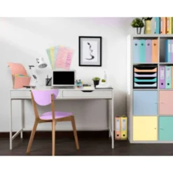 FICHERO DE CAJONES SOBREMESA EXACOMPTA BIG-BOX AQUAREL NEGRO 4 CAJONES COLORES PASTEL GLOSSY