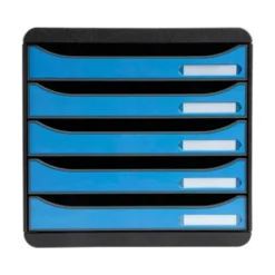 FICHERO DE CAJONES SOBREMESA EXACOMPTA BIG-BOX CLEAN SAFE 5 CAJONES AZUL